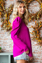 Load image into Gallery viewer, First Love Texture Puff Sleeve Round Neck Blouse
