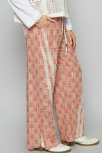 Load image into Gallery viewer, POL Lace Trim Drawstring Checkered Wide Leg Pants