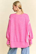 Load image into Gallery viewer, Davi & Dani Side Slit High-Low Lantern Sleeve Knit Top