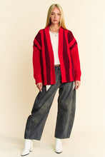 Load image into Gallery viewer, Davi & Dani Cable-Knit Color Block Open Front Cardigan