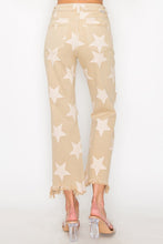 Load image into Gallery viewer, RISEN Full Size High Rise Star Printed Frayed Hem Jeans