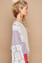 Load image into Gallery viewer, POL Lace Detail V-Neck Flare Sleeve Blouse