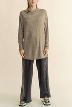 Load image into Gallery viewer, Davi & Dani Slit Mock Neck Long Sleeve Top