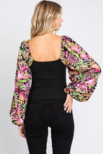 Load image into Gallery viewer, ODDI Full Size Floral Balloon Sleeve Blouse