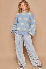 Load image into Gallery viewer, POL Daisy Pattern Drop Shoulder Sweater