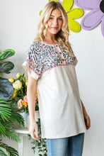 Load image into Gallery viewer, Heimish Full Size Exposed Seam Leopard Short Sleeve T-Shirt