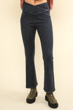 Load image into Gallery viewer, VERY J Washed Denim Stretchy Crossover Waist Leggings