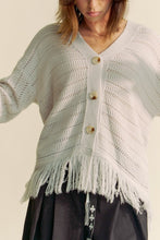 Load image into Gallery viewer, Davi & Dani Fringe V-Neck Button Up Long Sleeve Cardigan