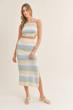 Load image into Gallery viewer, MABLE Striped Knit Cami and Midi Skirt Set