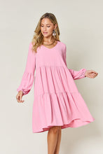 Load image into Gallery viewer, Double Take Full Size V-Neck Balloon Sleeve Tiered Dress