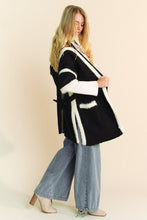 Load image into Gallery viewer, Davi & Dani Fuzzy Trim Open Front Loose Fit Cardigan