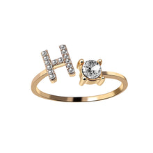 Load image into Gallery viewer, Womens New Design Adjustable 26 Initial Letter Ring Fashion Simple Elegant Jewelry