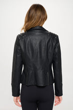 Load image into Gallery viewer, Coalition LA Studded Classic Moto Faux Leather Jacket