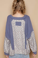 Load image into Gallery viewer, POL Waffle Knit Floral Notched Long Sleeve Top