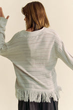 Load image into Gallery viewer, Davi & Dani Fringe V-Neck Button Up Long Sleeve Cardigan