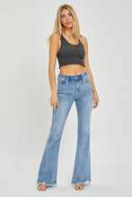 Load image into Gallery viewer, Risen Full Size High Rise Frayed Hem Flare Jeans