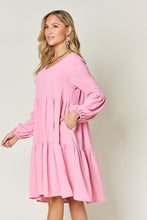 Load image into Gallery viewer, Double Take Full Size V-Neck Balloon Sleeve Tiered Dress