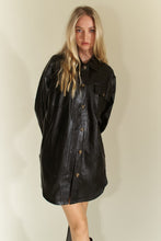 Load image into Gallery viewer, Davi & Dani Faux Leather Button Up Jacket with Chest Pockets