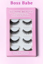 Load image into Gallery viewer, SO PINK BEAUTY Faux Mink Eyelashes 5 Pairs