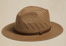Load image into Gallery viewer, Striped Bow Flat-brimmed Straw Top Hat