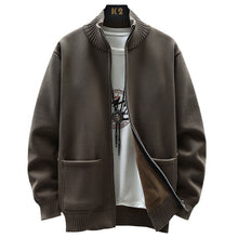 Load image into Gallery viewer, Mens Autumn & Winter Colar Leisure Fleece-lined Cardigan Long