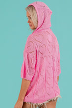 Load image into Gallery viewer, BiBi Openwork Heart Hooded Knit Top