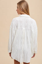 Load image into Gallery viewer, Annie Wear Openwork Button Down Drop Shoulder Shirt