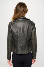 Load image into Gallery viewer, Coalition LA Studded Classic Moto Faux Leather Jacket