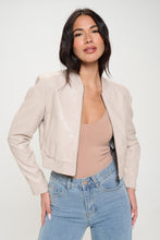 Load image into Gallery viewer, Coalition LA Zip Up Cropped Bomber Jacket