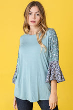 Load image into Gallery viewer, Boho Ruffle Tiered Tone on Tone Tunic Top