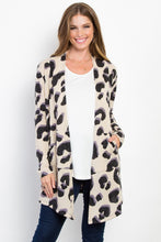 Load image into Gallery viewer, Be Stage Printed Open Front Knit Cardigan with Pockets