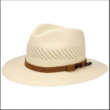 Load image into Gallery viewer, Striped Bow Flat-brimmed Straw Top Hat