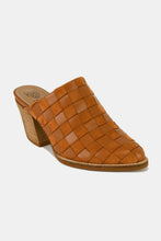 Load image into Gallery viewer, Beast Fashion Woven Checkerboard Block Heel Mule Shoes