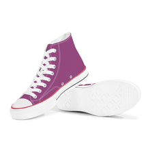 Load image into Gallery viewer, Ti Amo I love you - Exclusive Brand - Cannon Pink - White Daisy - High Top Canvas Shoes - White  Soles