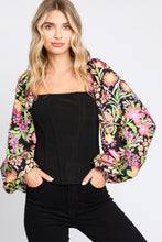 Load image into Gallery viewer, ODDI Full Size Floral Balloon Sleeve Blouse