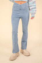 Load image into Gallery viewer, VERY J Washed Denim Stretchy Crossover Waist Leggings