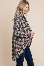 Load image into Gallery viewer, BOMBOM Houndstooth Open Front Cocoon Knit Cardigan