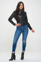 Load image into Gallery viewer, Coalition LA Zip Up Vegan Moto Jacket
