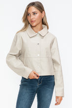 Load image into Gallery viewer, Snobbish Snap Down Long Sleeve PU Leather Jacket