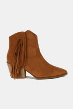 Load image into Gallery viewer, Beast Fashion Suede Fringe Point Toe Ankle Boots