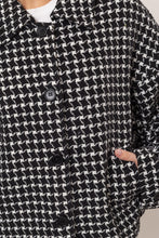 Load image into Gallery viewer, HYFVE Tweed Plaid Button Up Collared Neck Jacket
