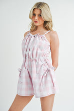 Load image into Gallery viewer, MABLE Plaid Sleeveless Button Down Romper