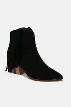Load image into Gallery viewer, Beast Fashion Suede Fringe Point Toe Ankle Boots
