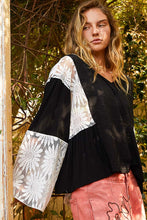 Load image into Gallery viewer, POL Lace Detail V-Neck Flare Sleeve Blouse