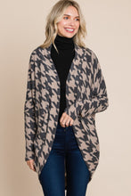 Load image into Gallery viewer, BOMBOM Houndstooth Open Front Cocoon Knit Cardigan