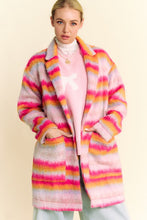 Load image into Gallery viewer, Davi & Dani Contrast Striped Open Front Coat with Pockets
