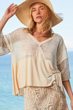 Load image into Gallery viewer, POL V-Neck Crochet Patch Knit Top