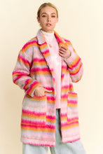 Load image into Gallery viewer, Davi & Dani Contrast Striped Open Front Coat with Pockets
