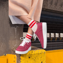 Load image into Gallery viewer, Ti Amo I love you - Exclusive Brand - Viva Magenta - Single White Heart - Low Top Unisex Sneakers