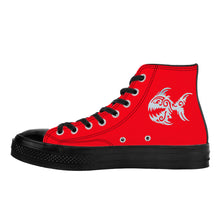 Load image into Gallery viewer, Ti Amo I love you - Exclusive Brand - Ferrari Red - Angry Fish - High Top Canvas Shoes - Black  Soles